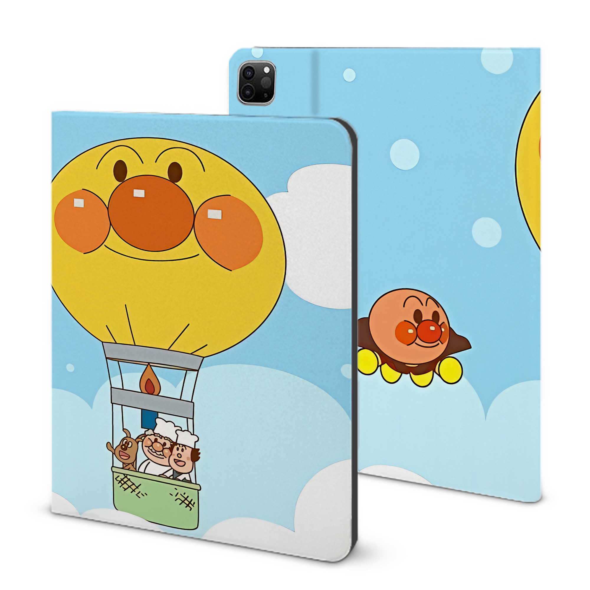 （画像用） アンパンマン Anpanman IPad ケース ブック型 PUレザー TPU 耐衝撃 軽量 薄型 ペン収納なし 全面保護 IPad 各モデル対応